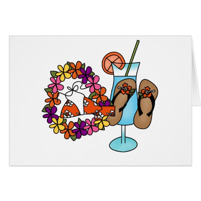 Girls Tropical Flip Flops Three (Front Horizontal)