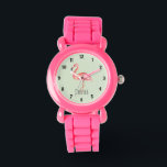 Girls Tropical Watercolor Flamingo and Name Kids Watch<br><div class="desc">This cute and whimsical tropical design features a gorgeous pink watercolor flamingo with space to add your girl's name! The perfect tropical summer gift for any toddler or child.</div>