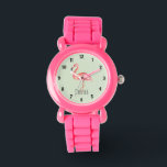 Girls Tropical Watercolor Flamingo and Name Kids Watch<br><div class="desc">This cute and whimsical tropical design features a gorgeous pink watercolor flamingo with space to add your girl's name! The perfect tropical summer gift for any toddler or child.</div>