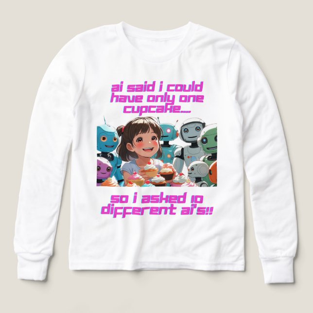 Girls Tshirt-Funny Girls Long Sleeve T-Shirt (Design Front)