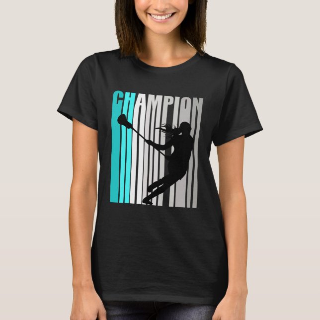 Girls Turquoise Lacrosse Champion Lacrosse Team T-Shirt (Front)