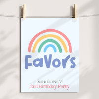 Girls Two Cool 2nd Birthday Rainbow Favor