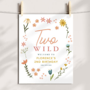 Girls Two Wild Boho Birthday Welcome Sign