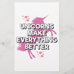 Girls Unicorn Unicorns Make Everything Better Stationery