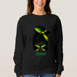 Girls' Unkempt Hair Jamaican Flag Strong Female La Sweatshirt