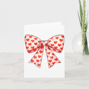 Girls Valentine Heart Bow Cute Valentines Day Teen Card
