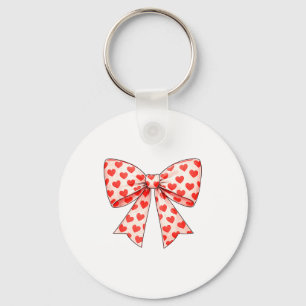 Girls Valentine Heart Bow Cute Valentines Day Teen Key Ring