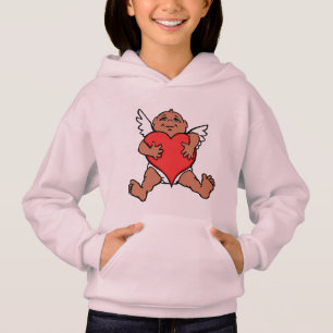 Girl's Valentine Hoodies Pink Cupid Sweatshirt