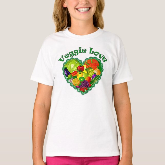 Girls Veggie Love Cami T-Shirt (Front)