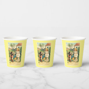 Girls Vintage Easter Bunny  Paper Cups