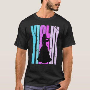 Girls Violin Silhouette Daughter Female Violinist T-Shirt