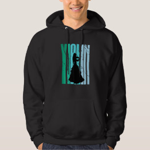 Girls Violin Silhouette Daughters Female Loves Vio Hoodie