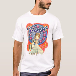 Girls Virgo Tee With Unicorn And Cute Female
