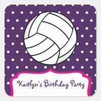Girl's Volleyball Birthday Party - Purple W Pink