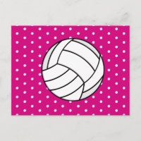 Girl's Volleyball Birthday Postcard Invite - Pink