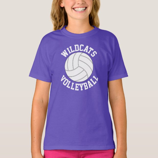 Girls Volleyball Custom Team Name / Text T-Shirts (Front)