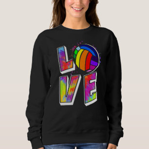 Girls Volleyball Tie Dye Love Colourful For Teenag Sweatshirt