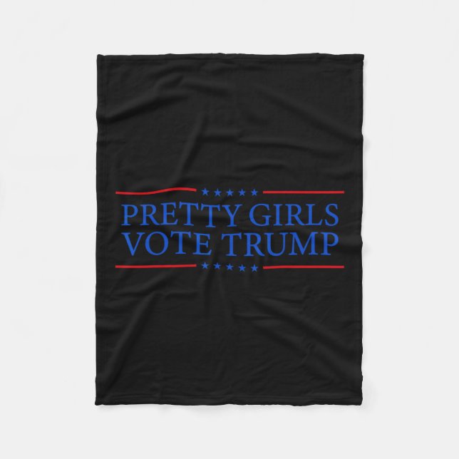 Girls Vote Trump  Fleece Blanket (Front)
