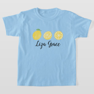 Girls Watercolor Lemon Trio T-Shirt