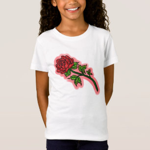 Girls watercolor rose shirt