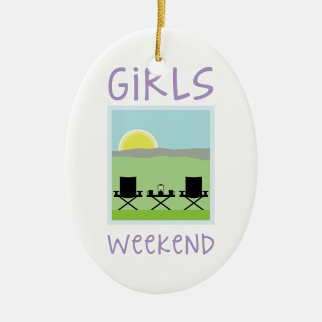 Girls Weekend Ceramic Tree Decoration (Front)