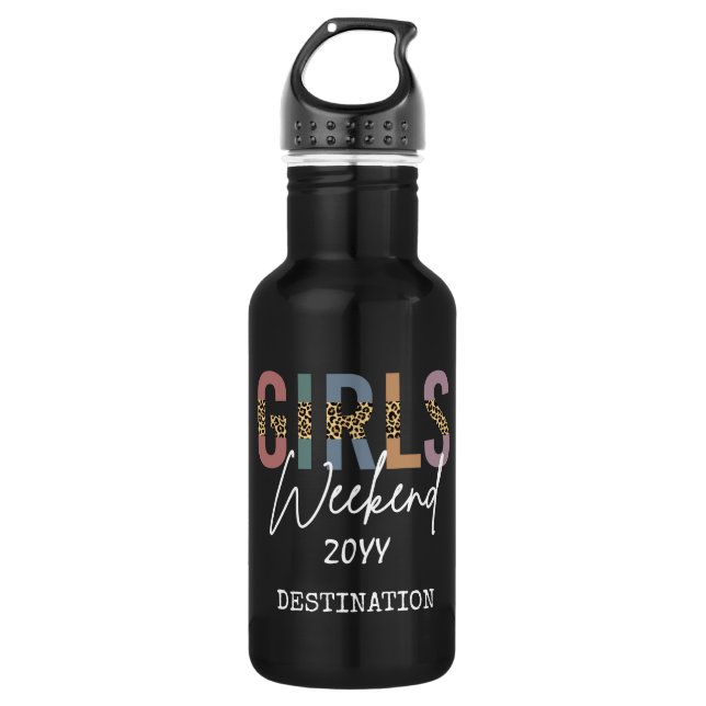 Girls Weekend Cheetah Print Girls trip getaway 532 Ml Water Bottle (Front)