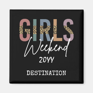 Girls Weekend Cheetah Print Girls trip getaway Magnet