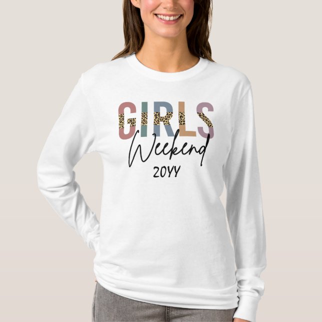 Girls Weekend Cheetah Print Girls trip getaway T-Shirt (Front)