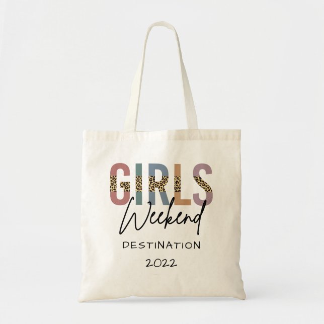 Girls Weekend Cheetah Print Girls trip getaway Tote Bag (Front)