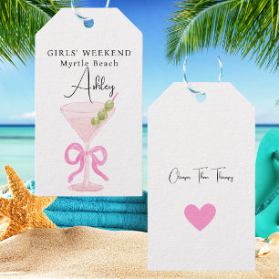Girls Weekend Cute Watercolor Cocktail Modern Gift Tags