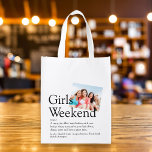 Girls Weekend Definition Personalised Photo Reusable Grocery Bag<br><div class="desc">Personalise with your definition of a perfect girls' weekend,  and add the names of your besties and a special photo. Designed by Thisisnotme©</div>