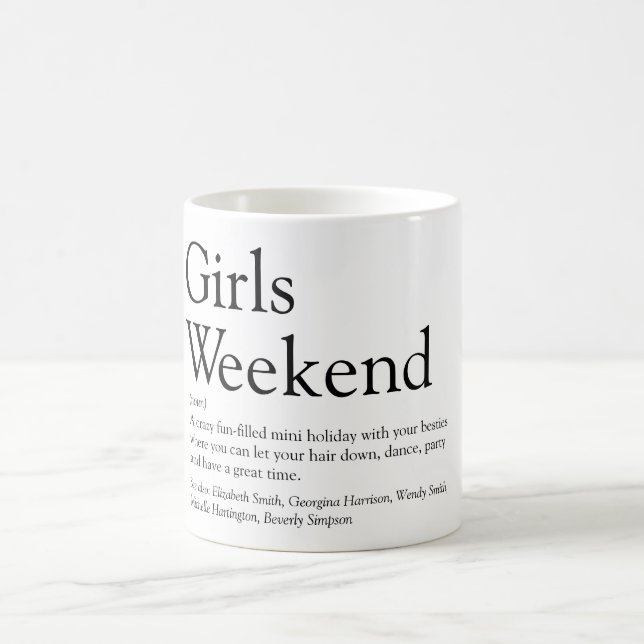 Girls Weekend Fun Personalised Definition Coffee Mug (Center)