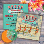 Girls Weekend Getaway Invitations<br><div class="desc">Fabulous Girls Weekend Getaway Party with a reworked postcard of four bathing beauties water skiing against a cloud filled sky. Soft focus with slight textures of a vintage postcard. Hand drawn illustration of a retro sign to welcome your gals to a great weekend.</div>