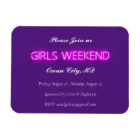 GIRLS WEEKEND Neon LED Sign Invitation Postcard