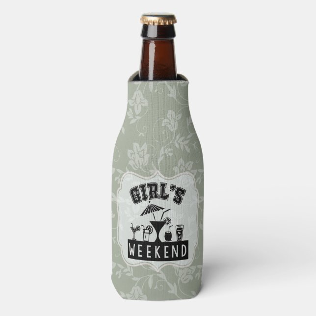 Girls Weekend Party Time Customise to Any Colour Bottle Cooler (Bottle Front)
