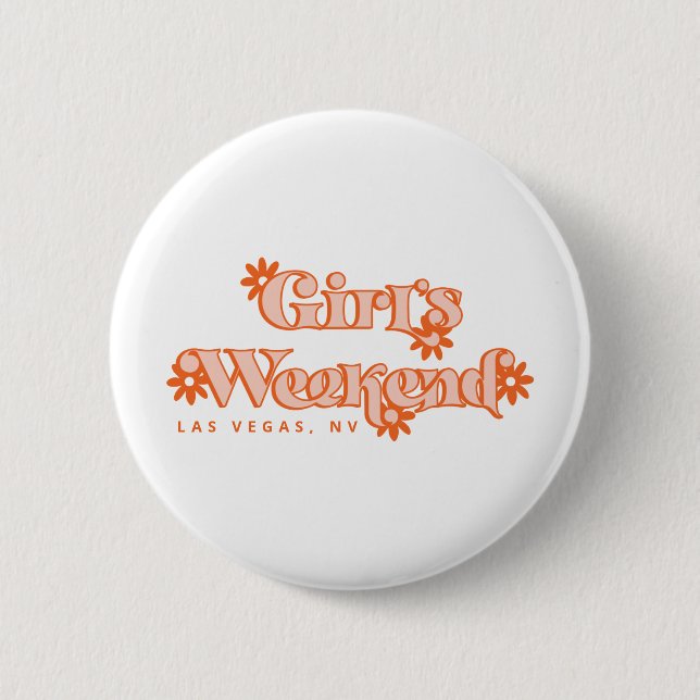 Girls Weekend Retro Bachelorette Party Bride 6 Cm Round Badge (Front)