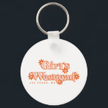 Girls Weekend Retro Modern Bachelorette Party Key Ring<br><div class="desc">This keychain accessory makes the perfect favour or gift at your next retro Girls' weekend getaway trip. Features a 70's inspired groovy orange daisy design and a trendy and retro-modern inspired font. Easily customise with your city and state in the personalisation option above.</div>