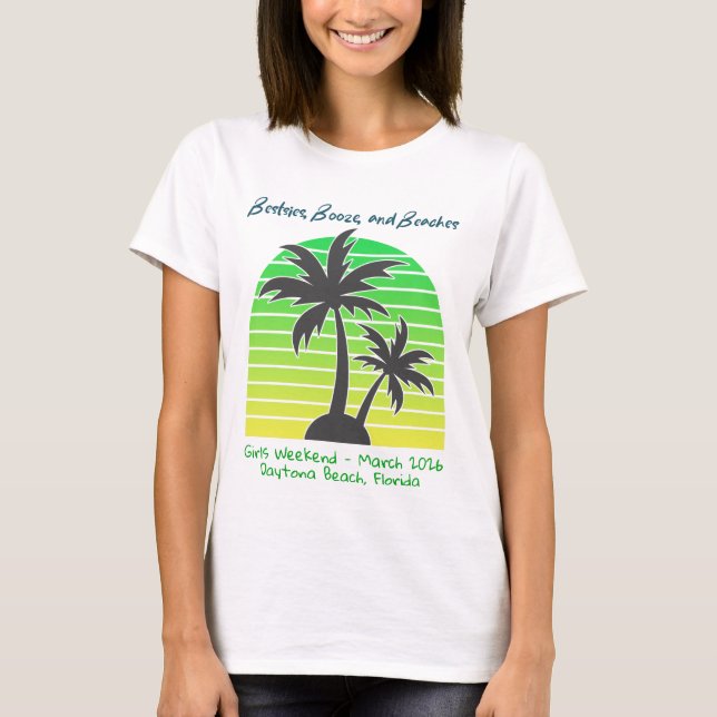 Girls Weekend Tee Customisable Beach Trip Group (Front)