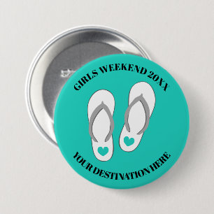 Girls weekend trip getaway cute beach sandals 7.5 cm round badge