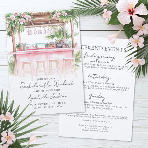 Girls Weekend Watercolor Beach Bachelorette Party Invitation