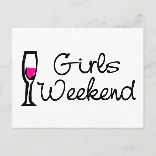 Girls Weekend Wine Postcard (Front)