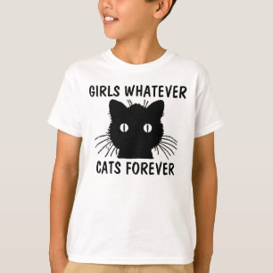 GIRLS WHATEVER, CATS FOREVER, Boys funny T-shirts
