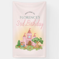 Girls Whimsical Pink Princess Birthday Welcome