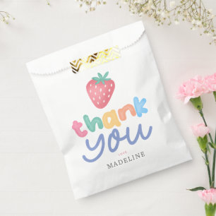 Girls Whimsical Pink Sweet Strawberry Favour Bags