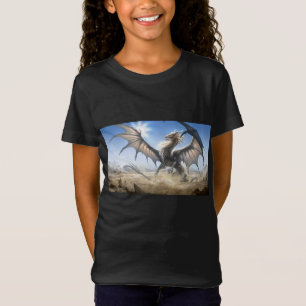 girl's white dragon t-shirt