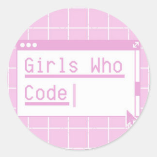 Girls Who Code Classic Round Sticker
