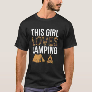 Girls Who Love Camping Fun Outdoor Nature Adventur T-Shirt