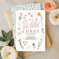 Girls Wild and Free Boho Wildflower 3rd Birthday