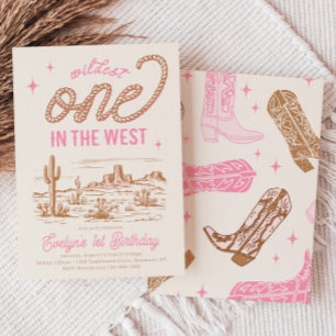 Girl's Wildest One in the West Invitation