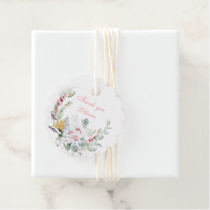 Girls Wildflower Baby in Bloom Baby Favour Tags